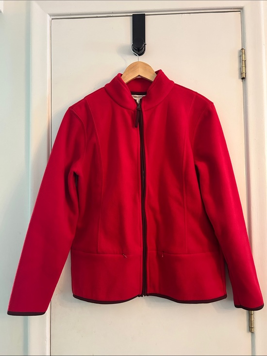 Coldwater Creek Jackets & Blazers - Coldwater Creek Red Zip-Front fleece Jacket, Size Small (6-8) Women’s